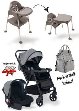 5'li Set - Joell Trendy Bebek Arabası / Puset / Ana Kucağı / Çanta / Ayak Örtüsü / Yağmurluk Hediye(Kopya)