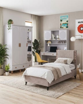 Milen Genç Odası / Çocuk Odası / Komple MDF / Beyaz
