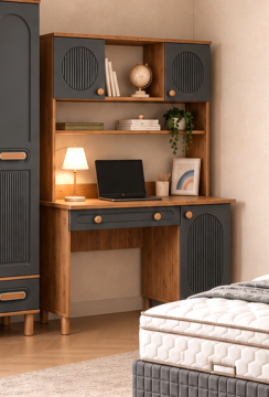 Otto Genç Odası / Çocuk Odası / Komple MDF / Antrasit