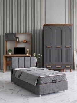 Otto Genç Odası / Çocuk Odası / Komple MDF / Antrasit