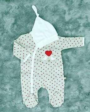 Yenidoğan 2'li Bebek Tulum Seti / &100 Pamuk / 2 Adet Şapka Hediye / Kız Bebek