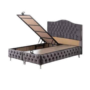 Queen Baza Başlık Yatak Seti 160x200 - Antrasit