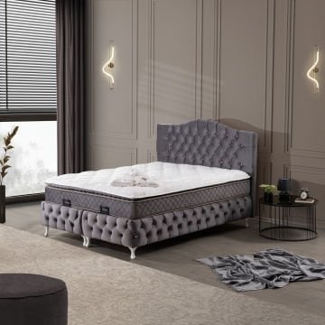 Queen Baza Başlık Yatak Seti 160x200 - Antrasit