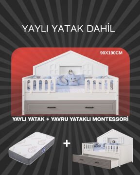 Ottoman Grey Montessori / Bambo Yaylı Yatak Dahil