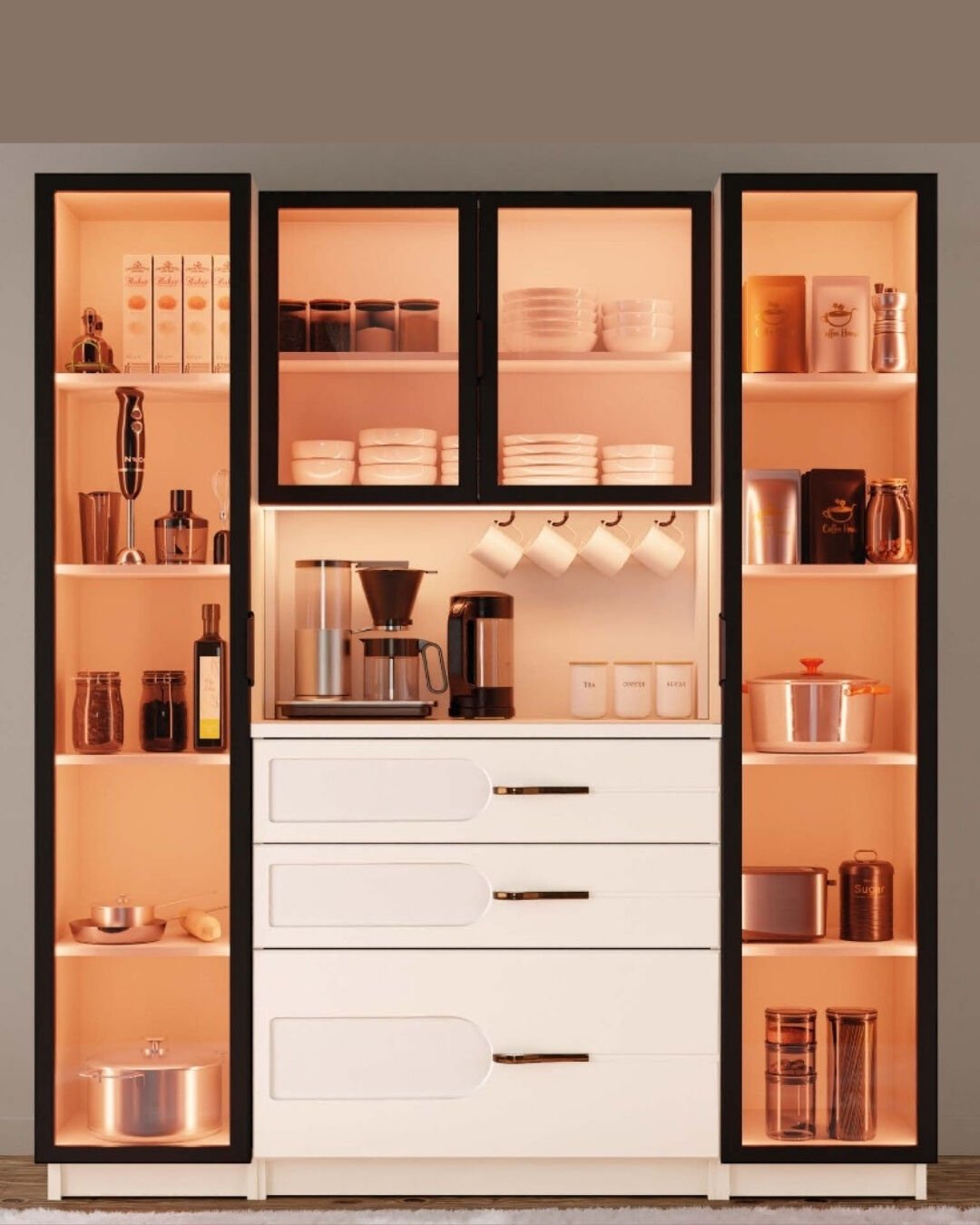 Açelya Kahve Köşesi / Komple MDF / Led Işıklı / Mega