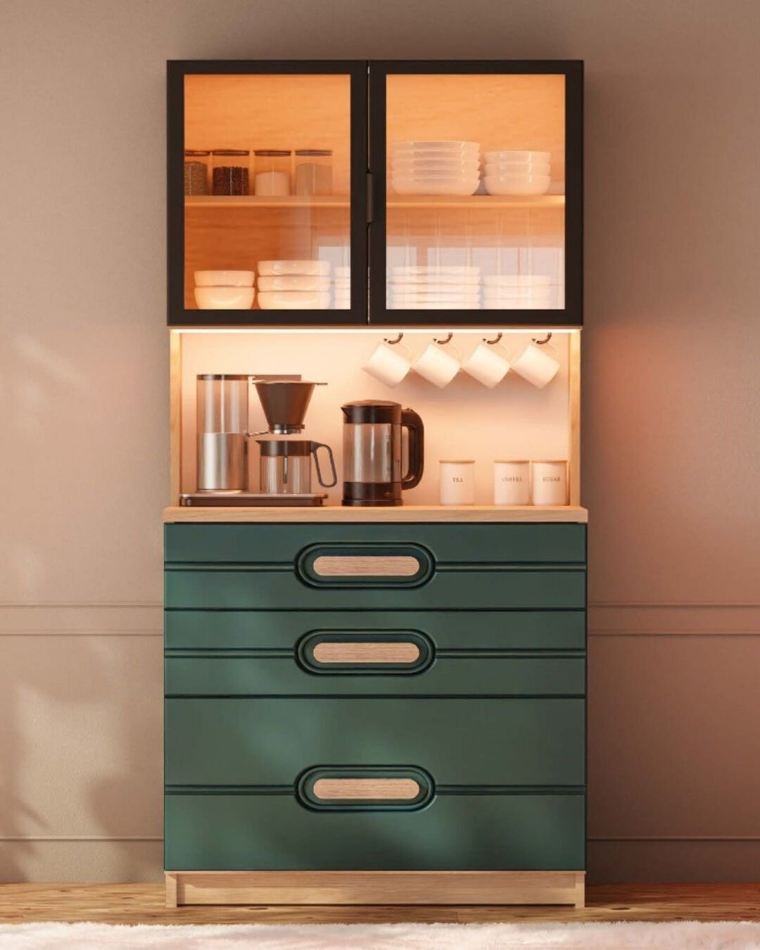 Begonya Kahve Köşesi / Komple MDF / Led Işıklı
