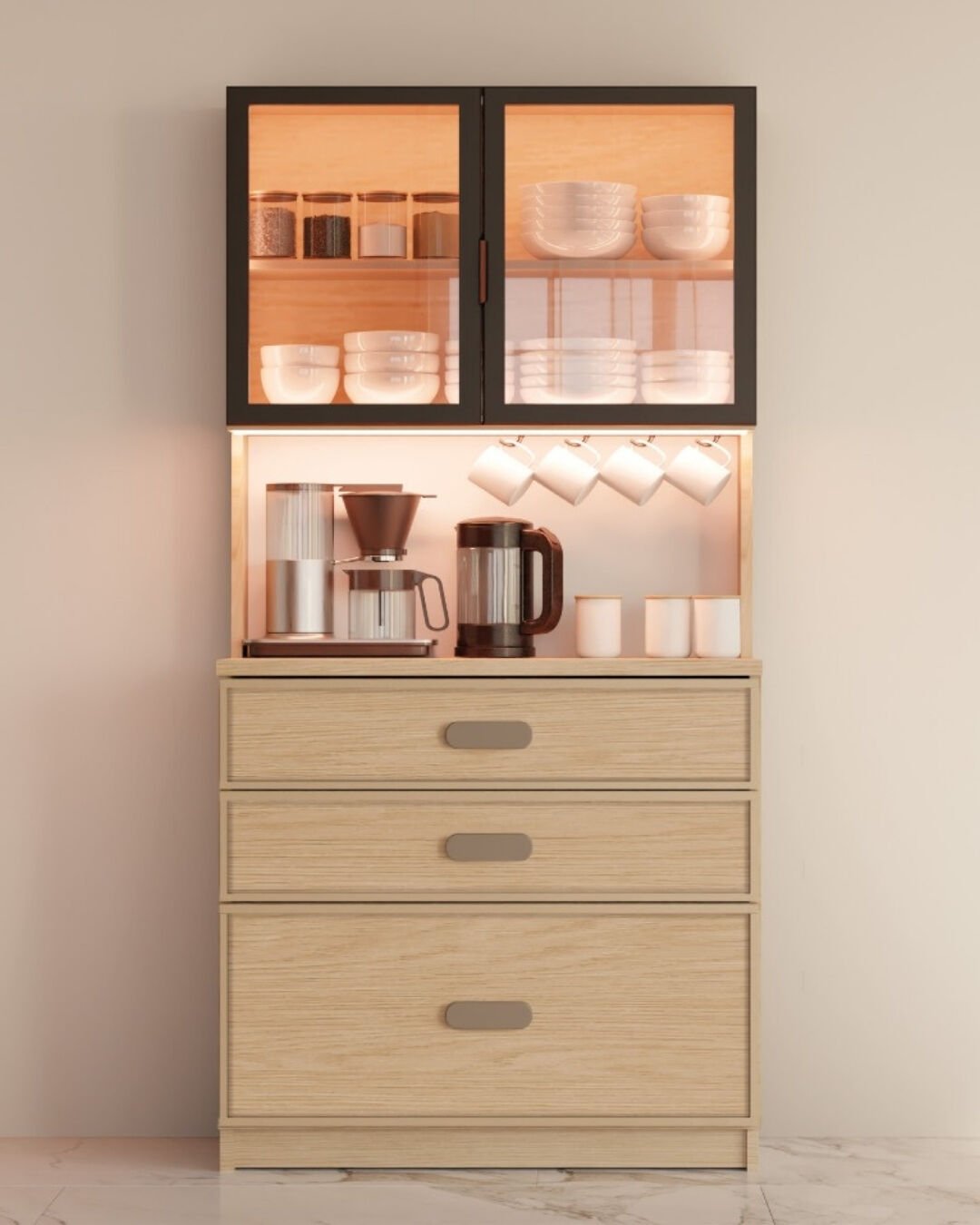 Karanfil Kahve Köşesi / Komple MDF / Led Işıklı