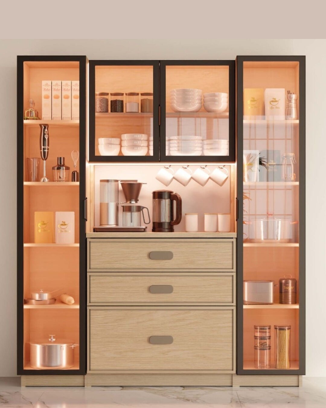 Karanfil Kahve Köşesi / Komple MDF / Led Işıklı / Mega