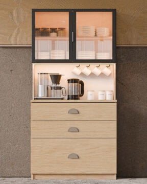 Ladin Kahve Köşesi / Komple MDF / Led Işıklı