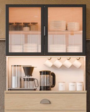 Ladin Kahve Köşesi / Komple MDF / Led Işıklı