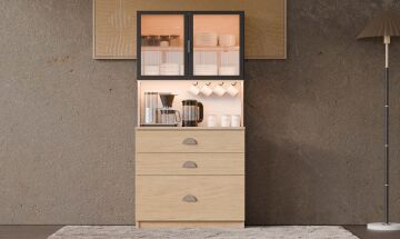 Ladin Kahve Köşesi / Komple MDF / Led Işıklı