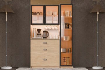 Ladin Kahve Köşesi / Komple MDF / Led Işıklı / Large