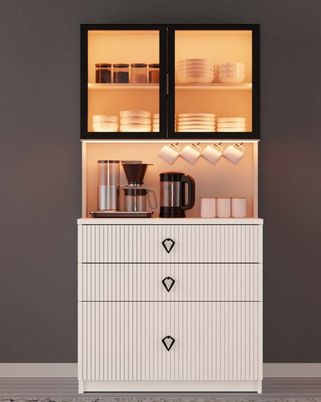 Lale Kahve Köşesi / Komple MDF / Led Işıklı