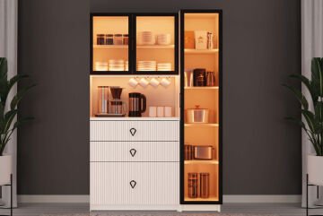 Lale Kahve Köşesi / Komple MDF / Led Işıklı / Large