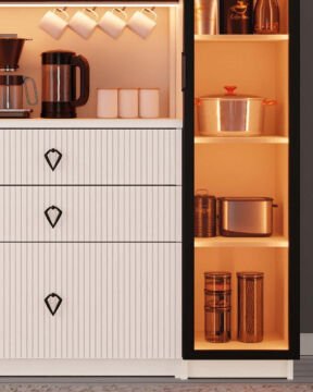 Lale Kahve Köşesi / Komple MDF / Led Işıklı / Large
