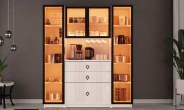Lale Kahve Köşesi / Komple MDF / Led Işıklı / Mega