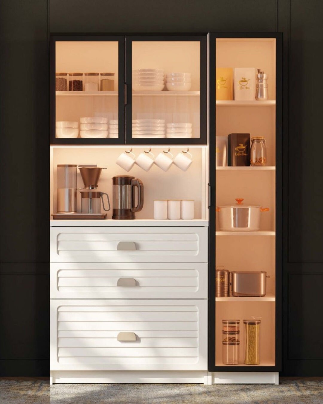 Lavanta Kahve Köşesi / Komple MDF / Led Işıklı / Large