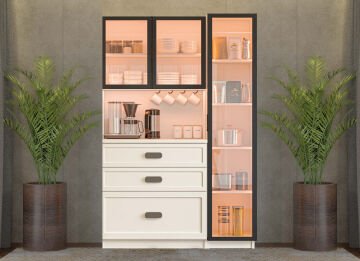 Manolya Kahve Köşesi / Komple MDF / Led Işıklı / Large