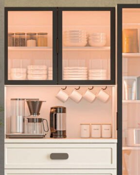 Manolya Kahve Köşesi / Komple MDF / Led Işıklı / Large