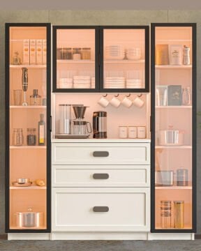 Manolya Kahve Köşesi / Komple MDF / Led Işıklı / Mega