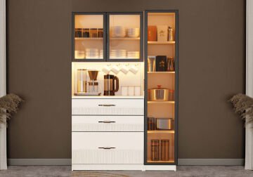 Menekşe Kahve Köşesi / Komple MDF / Led Işıklı / Large