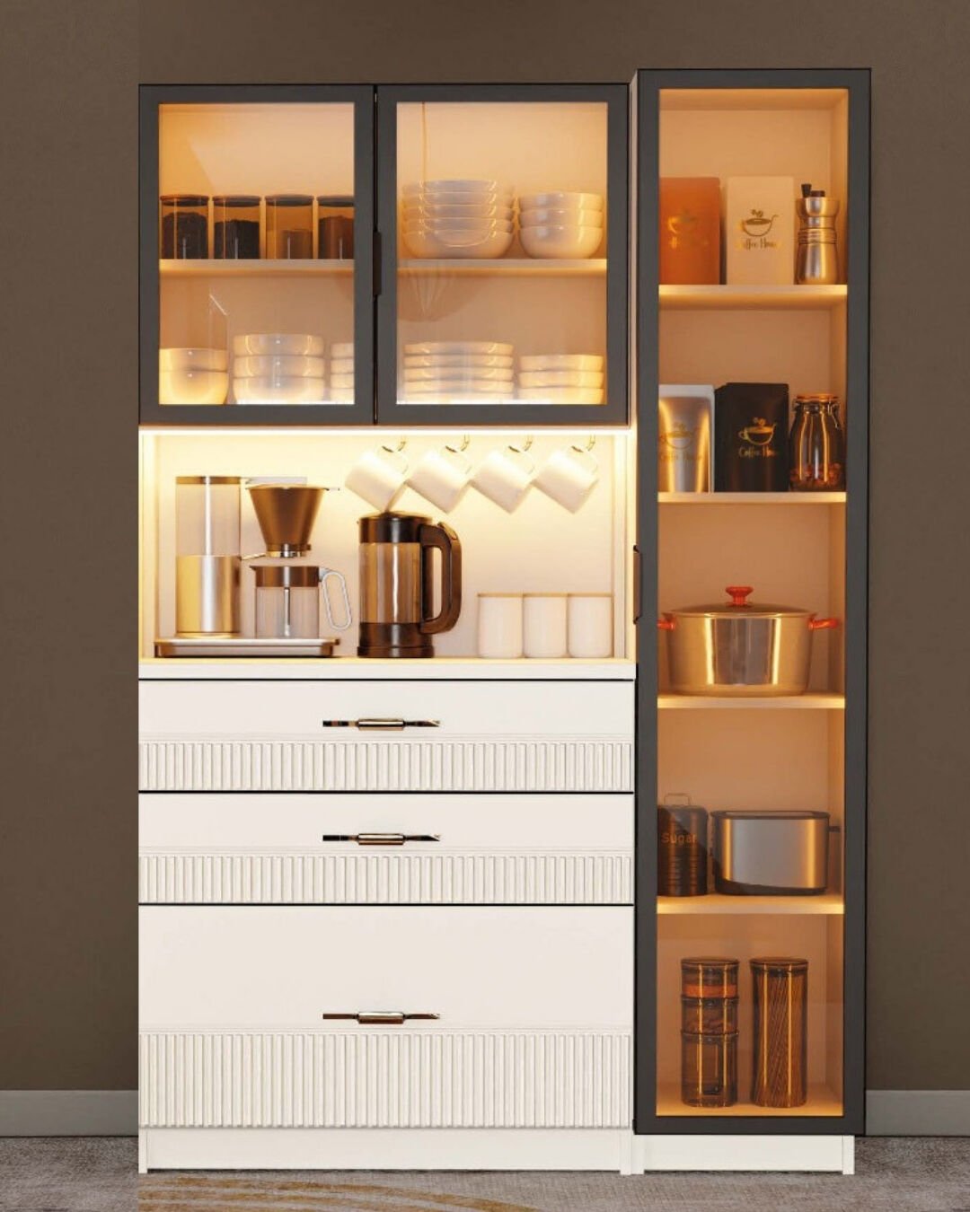 Menekşe Kahve Köşesi / Komple MDF / Led Işıklı / Large