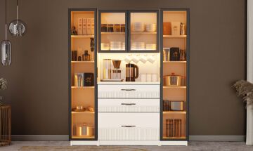 Menekşe Kahve Köşesi / Komple MDF / Led Işıklı / Mega