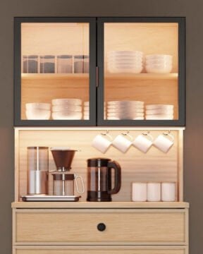 Meşe Kahve Köşesi / Komple MDF / Led Işıklı