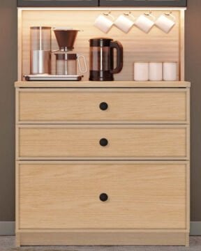 Meşe Kahve Köşesi / Komple MDF / Led Işıklı