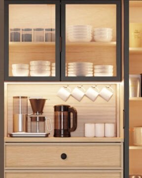 Meşe Kahve Köşesi / Komple MDF / Led Işıklı / Large
