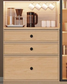 Meşe Kahve Köşesi / Komple MDF / Led Işıklı / Large