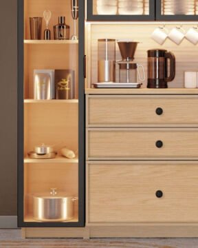 Meşe Kahve Köşesi / Komple MDF / Led Işıklı / Mega