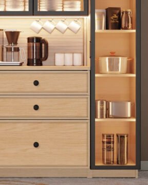Meşe Kahve Köşesi / Komple MDF / Led Işıklı / Mega