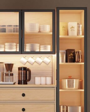 Meşe Kahve Köşesi / Komple MDF / Led Işıklı / Mega