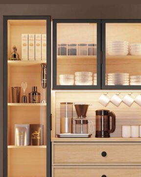 Meşe Kahve Köşesi / Komple MDF / Led Işıklı / Mega