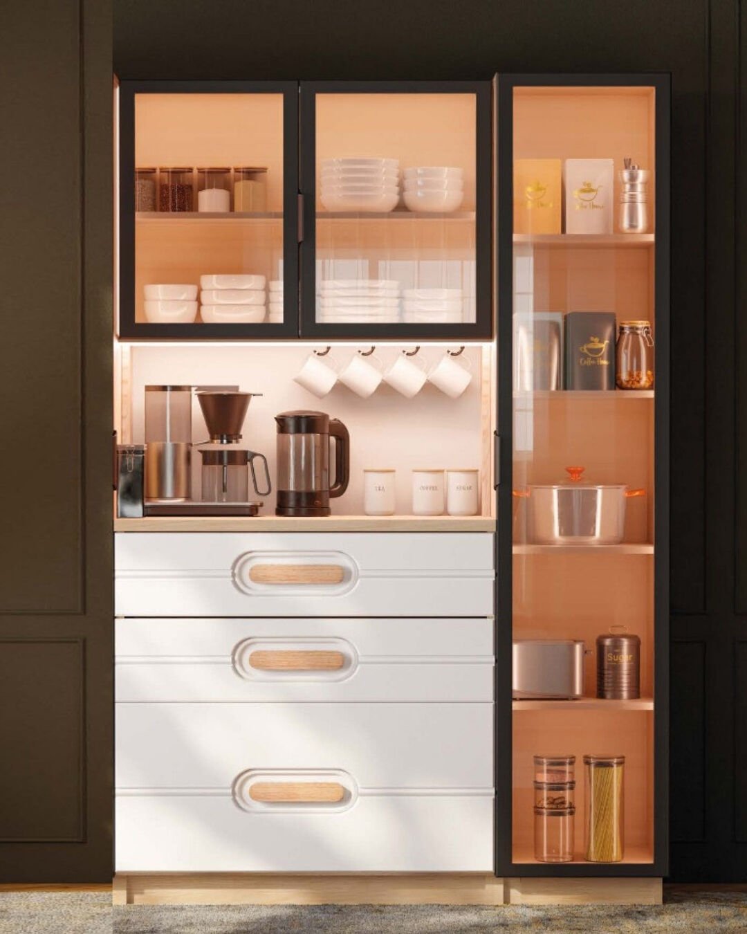 Orkide Kahve Köşesi / Komple MDF / Led Işıklı / Large
