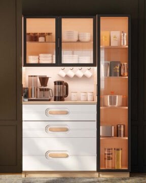 Orkide Kahve Köşesi / Komple MDF / Led Işıklı / Large