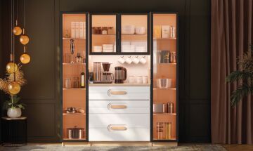 Orkide Kahve Köşesi / Komple MDF / Led Işıklı / Mega