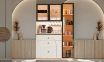 Papatya Kahve Köşesi / Komple MDF / Led Işıklı / Large
