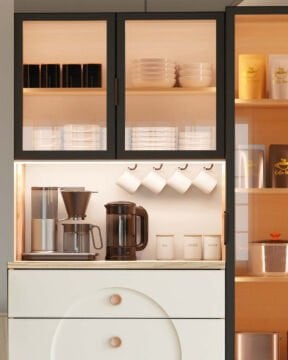Papatya Kahve Köşesi / Komple MDF / Led Işıklı / Large