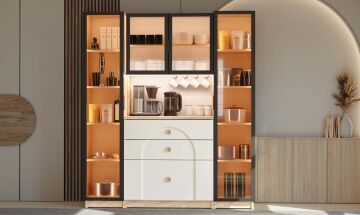 Papatya Kahve Köşesi / Komple MDF / Led Işıklı / Mega