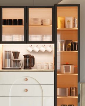 Papatya Kahve Köşesi / Komple MDF / Led Işıklı / Mega