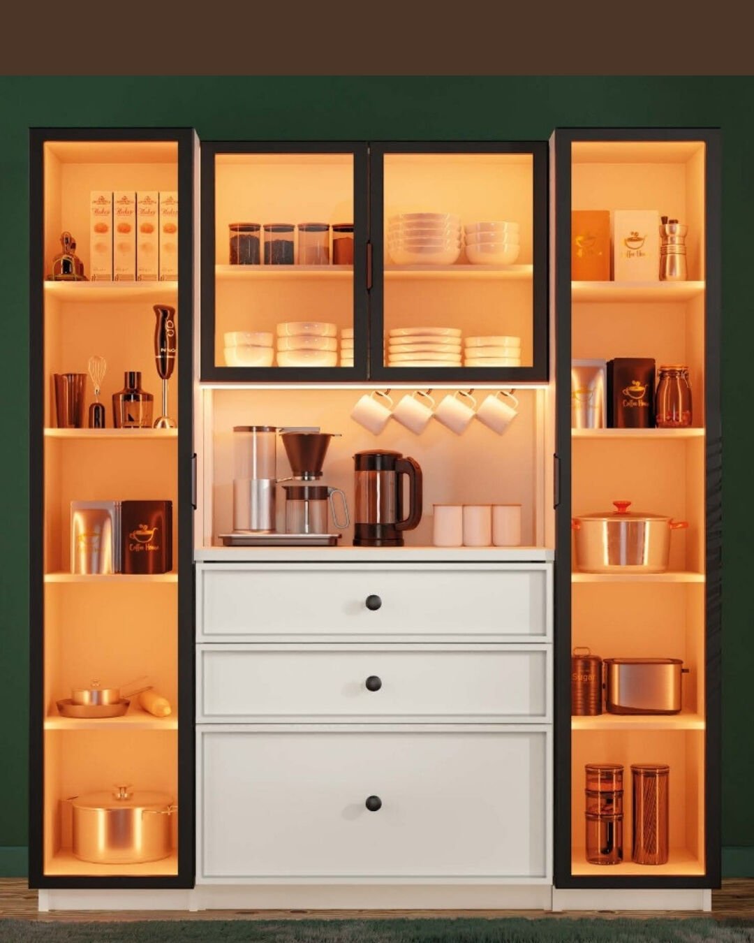 Zambak Kahve Köşesi / Komple MDF / Led Işıklı / Mega