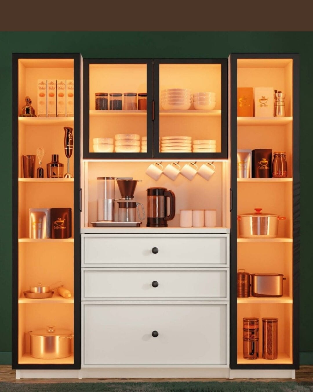 Zambak Kahve Köşesi / Komple MDF / Led Işıklı / Mega