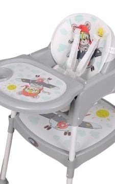 Miracool 3in1 Energy Mama Sandalyesi / Sandalye ve Çalışma Masalı Gri