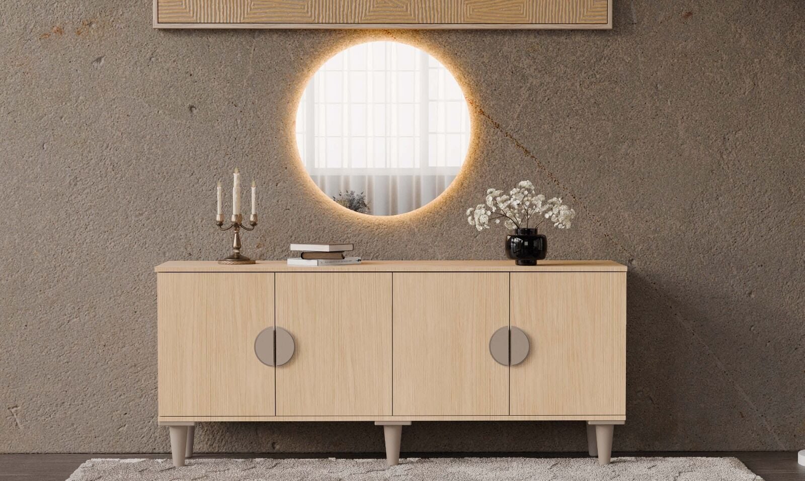 Ladin Konsol / Komple MDF / Çok Amaçlı Dolap