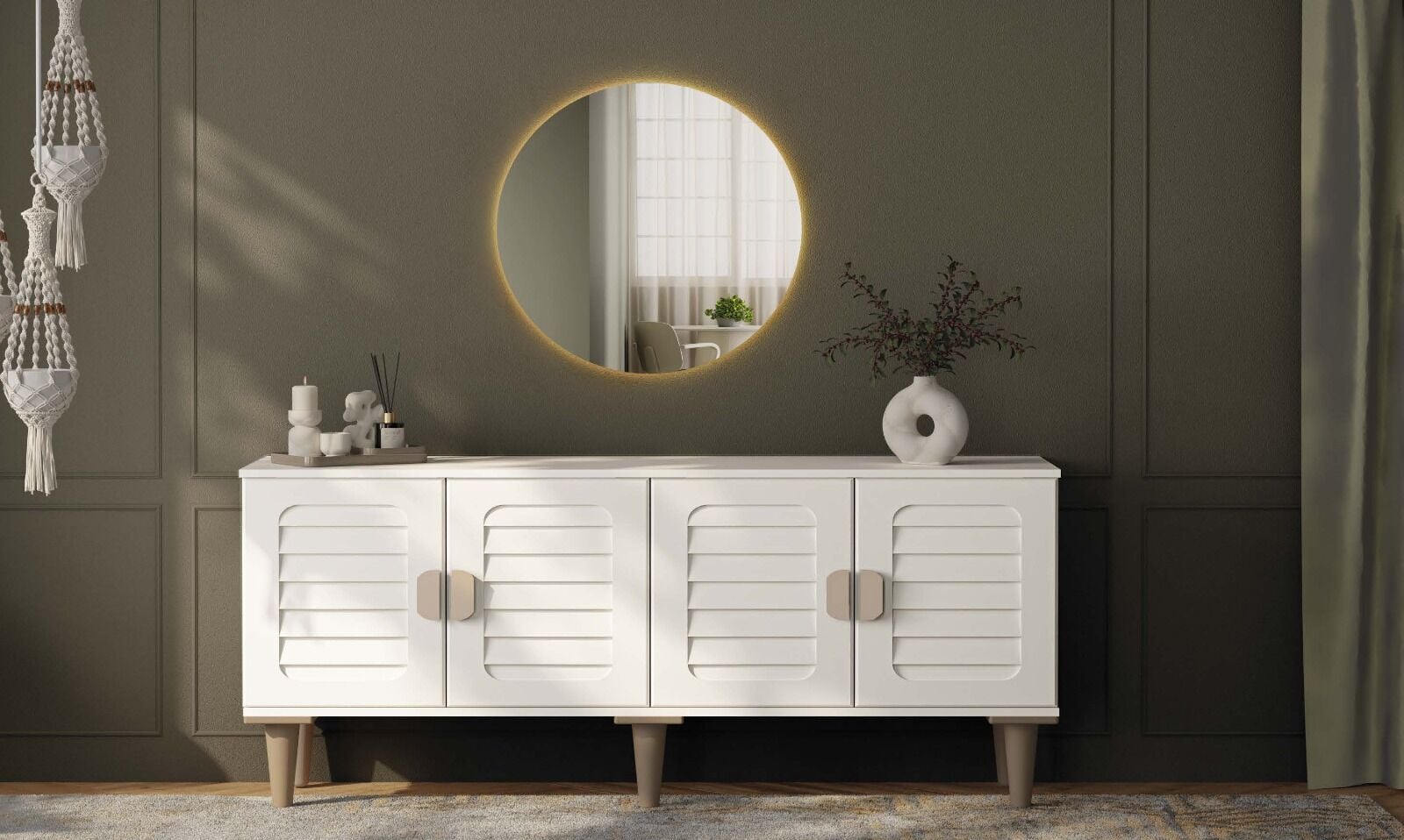 Lavanta Konsol / Komple MDF / Çok Amaçlı Dolap