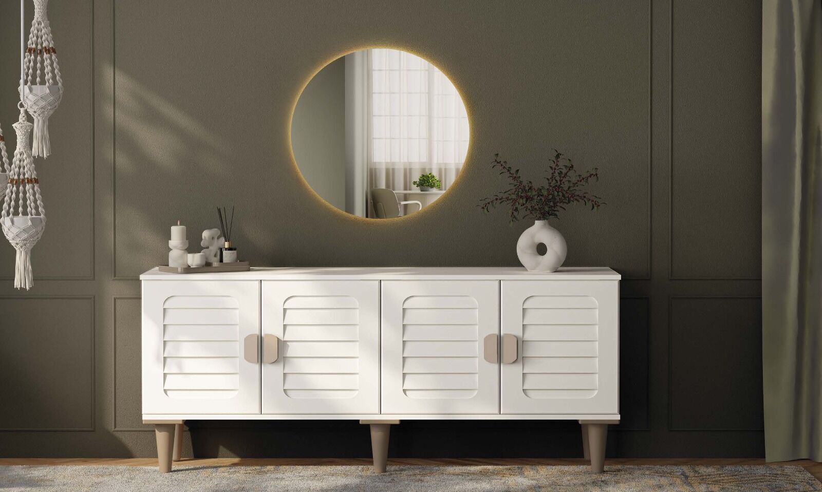 Lavanta Konsol / Komple MDF / Çok Amaçlı Dolap