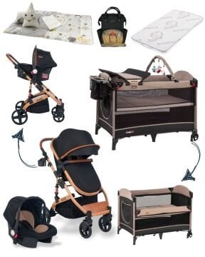 10'lu Bebek Seti / Joell Truva /  Anne Yanı Park Beşik  / Uyku Seti