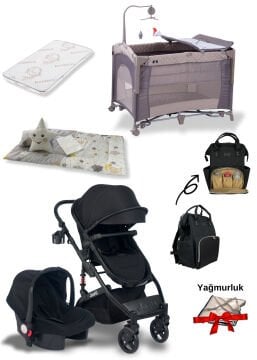 10'lu Bebek Seti / Joell Truva / Sunny Oslo Anne Yanı Park Beşik +